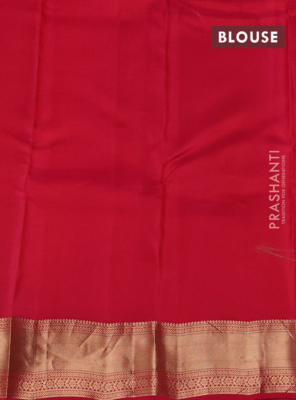 Mehendi Green & Pink Kanchipuram Silk - Checks