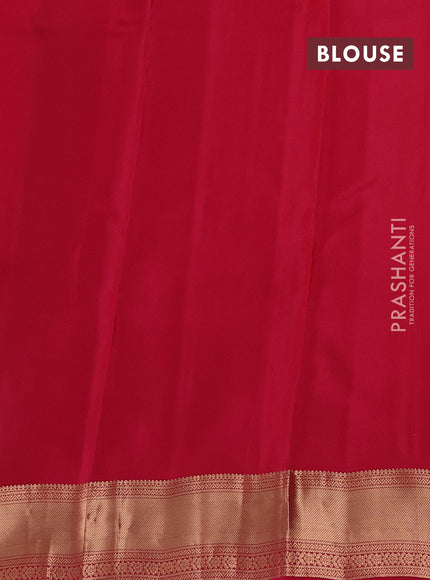 Peach & Pink Kanchipuram Silk - Checks