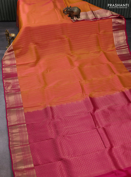 Sunset Orange & Pink Kanchipuram Silk - Weaves