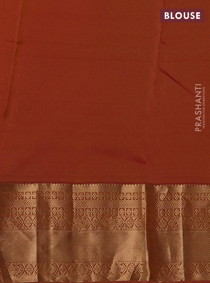 Mustard Yellow & Pink Kanchipuram Silk - Weaves