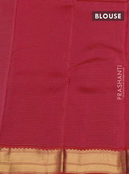Blue & Orange Kanchipuram Silk - Checks