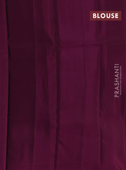 Green & Magenta Pink Kanchipuram Silk - Stripes