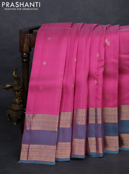 Pink & Teal Green Kanchipuram Silk - Buttas