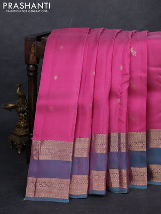 Pink & Teal Green Kanchipuram Silk - Buttas