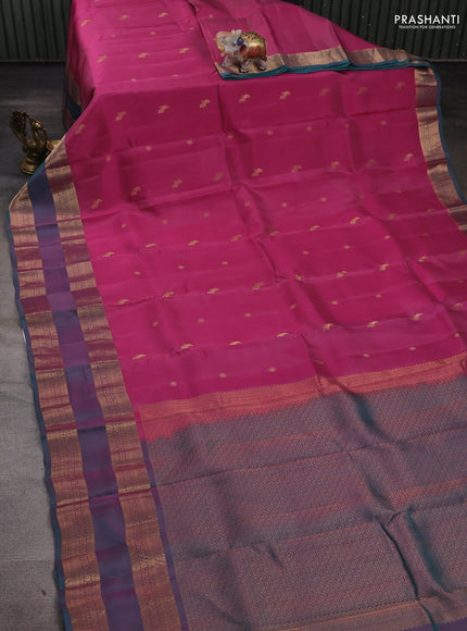 Pink & Teal Green Kanchipuram Silk - Buttas
