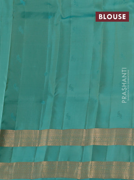 Pista Green & Teal Green Kanchipuram Silk - Buttas