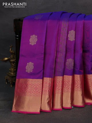 Purple & Pink Kanchipuram Silk - Buttas