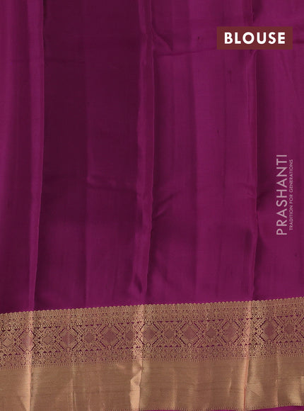 Coffee Brown & Magenta Pink Kanchipuram Silk - Buttas