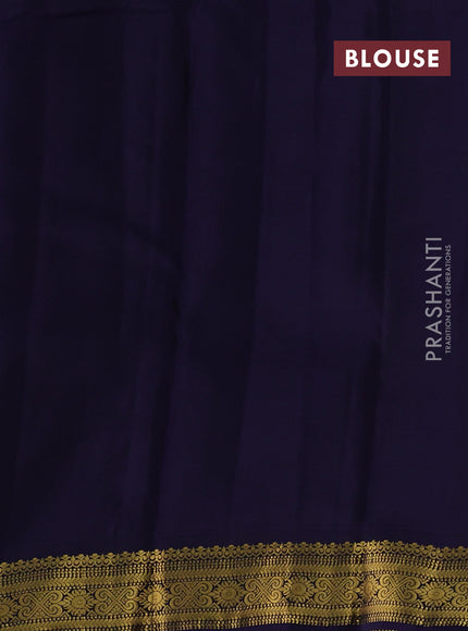 Maroon & Navy Blue Kanchipuram Silk - Buttas
