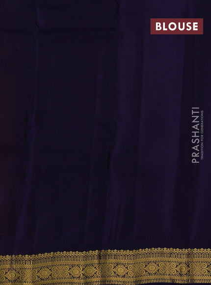 Rust & Navy Blue Kanchipuram Silk - Buttas