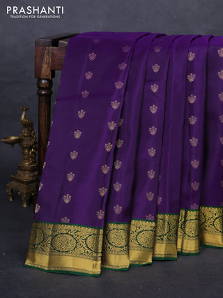 Purple & Green Kanchipuram Silk - Buttas