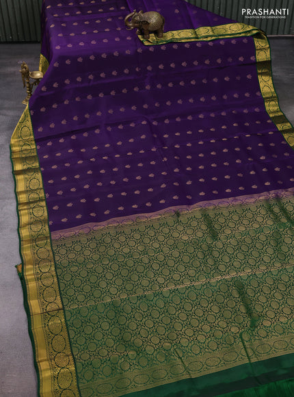 Purple & Green Kanchipuram Silk - Buttas