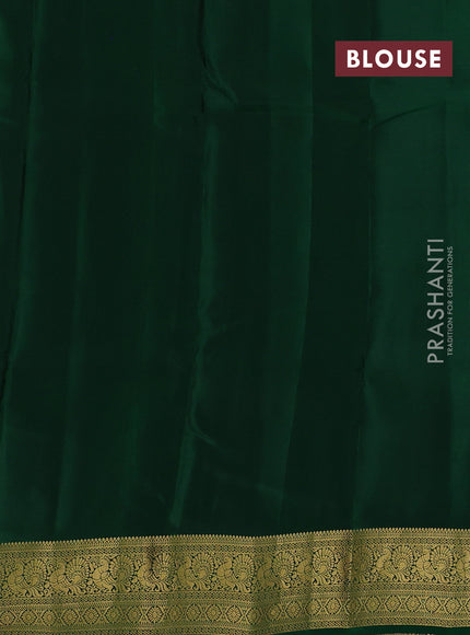 Navy Blue & Green Kanchipuram Silk - Buttas