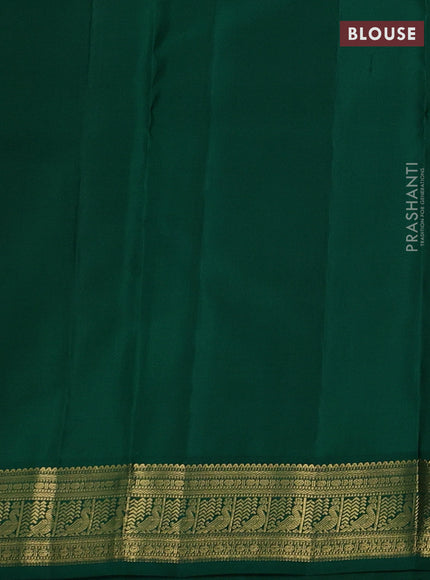 Mustard & Green Pure Kanchipuram Silk-Butta