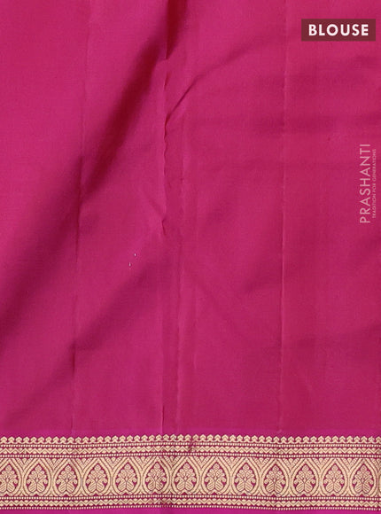 Sandal & Pink Pure Kanchipuram Silk-Butta
