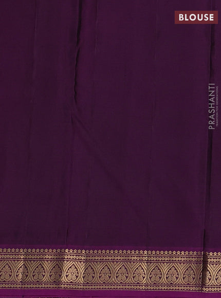 Black & Purple Pure Kanchipuram Silk-Butta