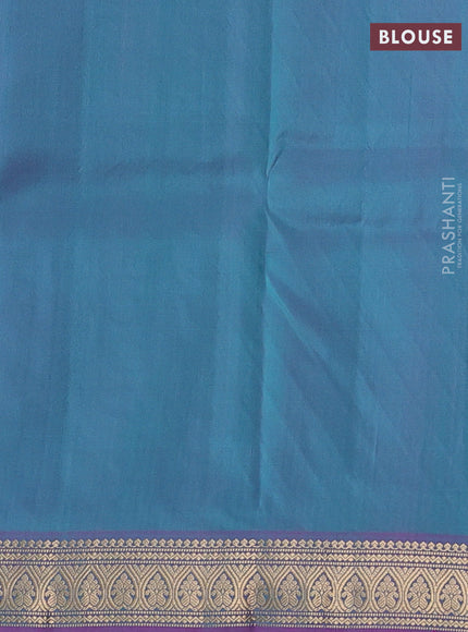 Teal Green & Purple Pure kanchipuram silk -Butta