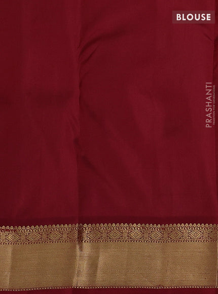 Mango Yellow & Maroon Pure Kanchipuram Silk-Butta