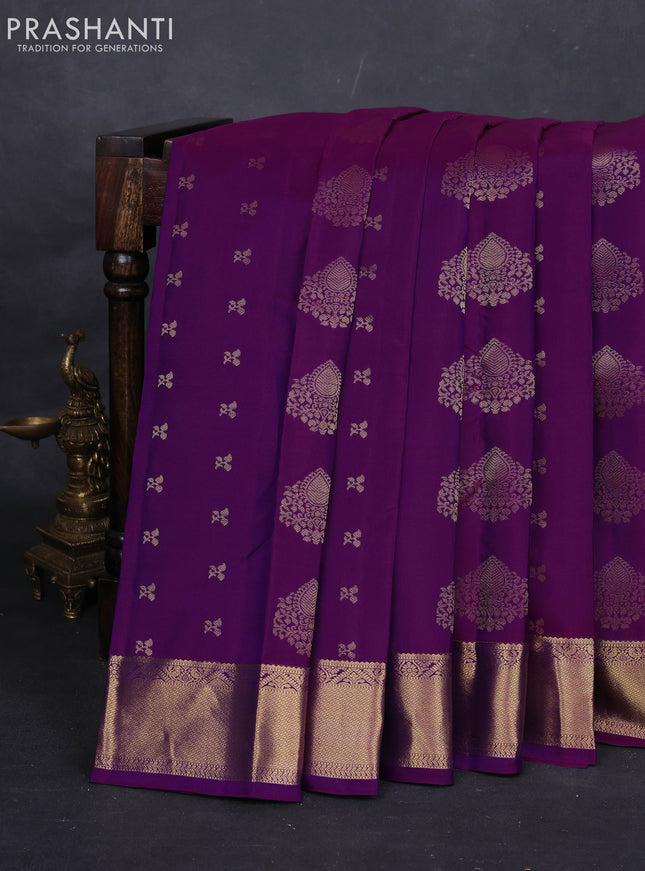 Purple & Teal Pure Kanchipuram Silk