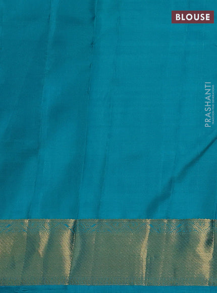 Purple & Teal Pure Kanchipuram Silk