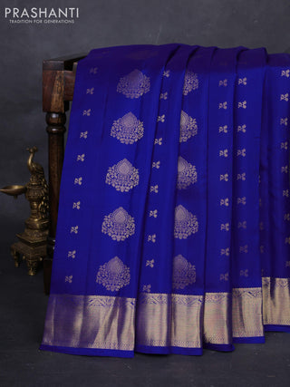 Blue Pure Kanchipuram Silk-Butta