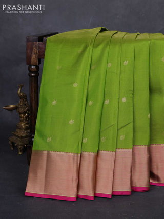 Light Green & Pink Pure Kanchipuram Silk -Vairaosi