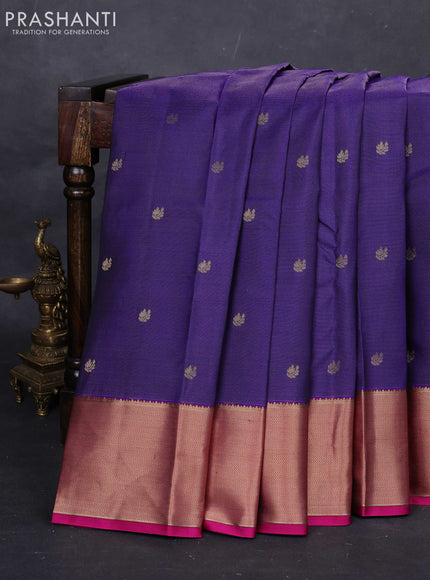 Blue & Pink Pure Kanchipuram Silk-Vairaosi