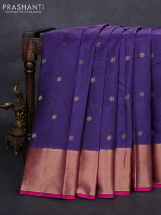 Blue & Pink Pure Kanchipuram Silk-Vairaosi
