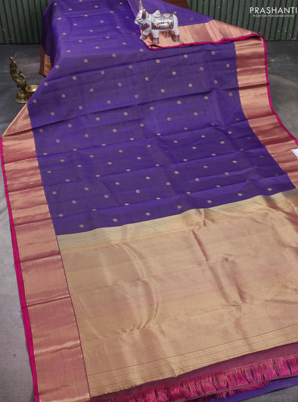 Blue & Pink Pure Kanchipuram Silk-Vairaosi