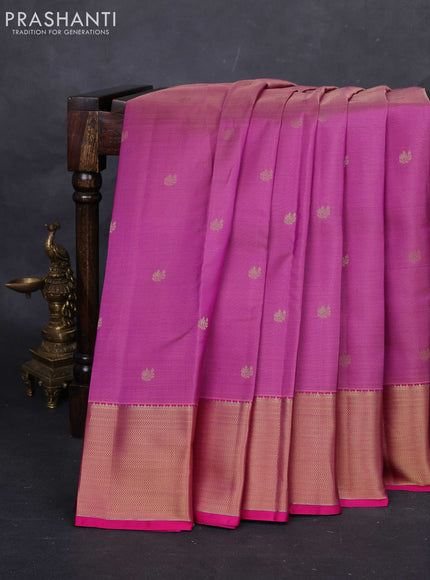 Purple & Pink Pure Kanchipuram Silk-Vairaosi