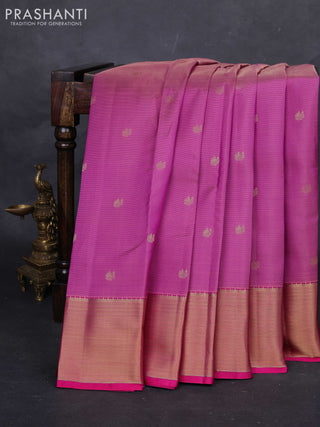 Purple & Pink Pure Kanchipuram Silk-Vairaosi