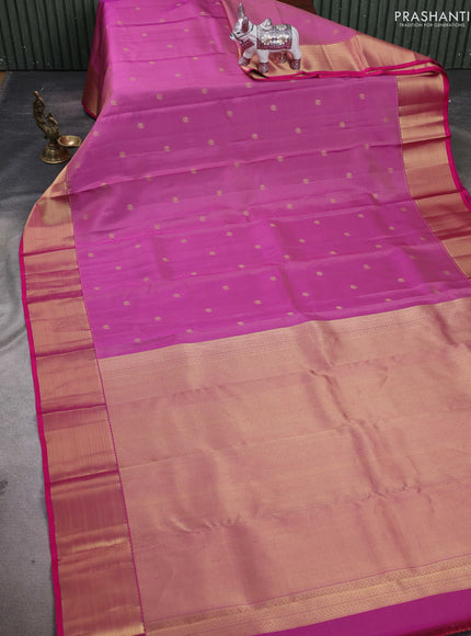 Purple & Pink Pure Kanchipuram Silk-Vairaosi