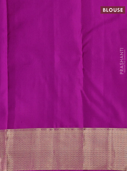 Green & Purple Pure Kanchipuram Silk-Butta