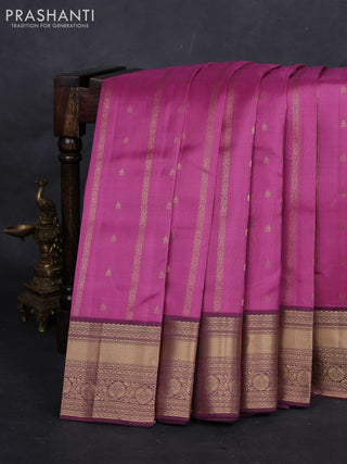 Pink & Wine Pure Kanchipuram Silk Saree