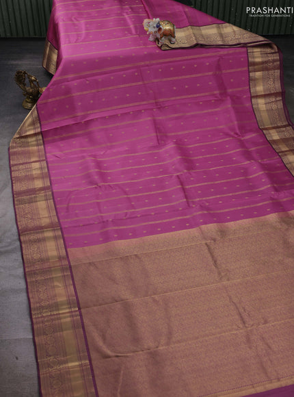 Pink & Wine Pure Kanchipuram Silk Saree