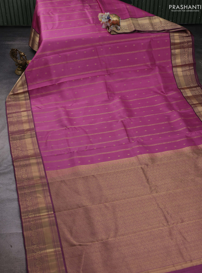 Pink & Wine Pure Kanchipuram Silk Saree