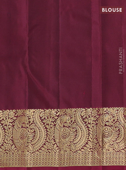 Black & Maroon Pure Kanchipuram Silk-Butta