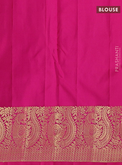 Mustard & Pink Pure Kanchipuram Silk-Butta