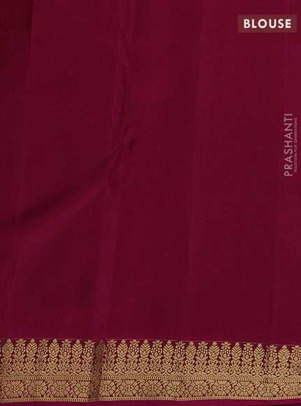 Peacock blue & Pink Pure Kanchipuram Silk -Butta