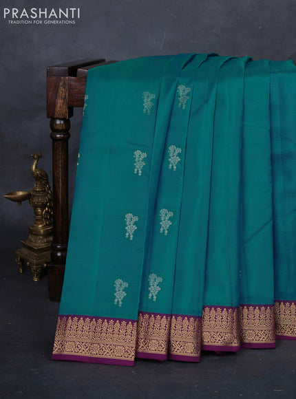 Cs blue & Purple Pure Kanchipuram Silk-Butta