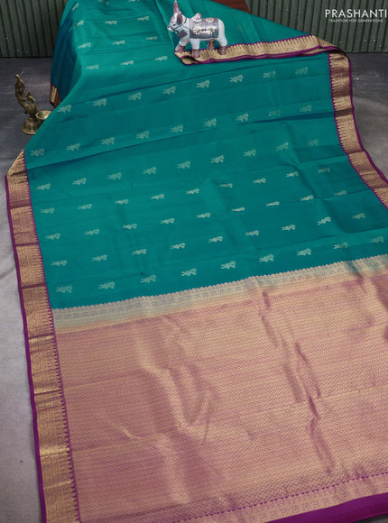 Cs blue & Purple Pure Kanchipuram Silk-Butta