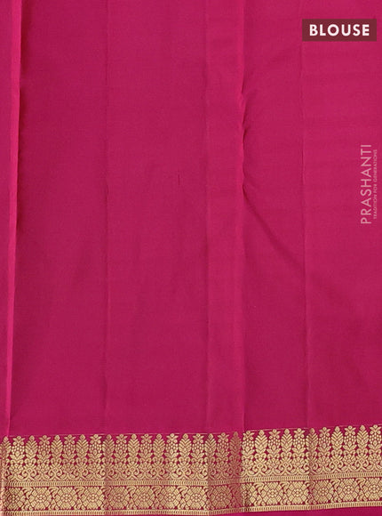 Lime Green & Pink Pure Kanchipuram Silk-Butta