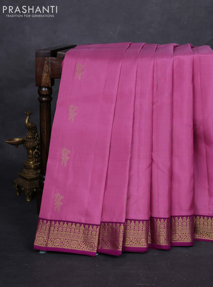 Mauve Pink & Purple Pure Kanchipuram Silk-Butta