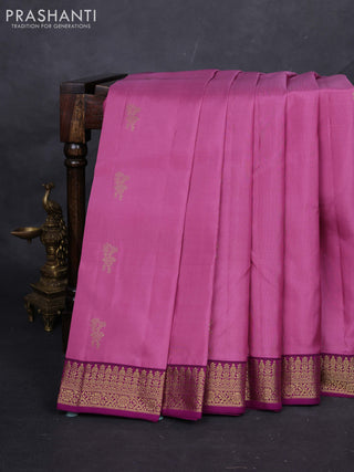 Mauve Pink & Purple Pure Kanchipuram Silk-Butta