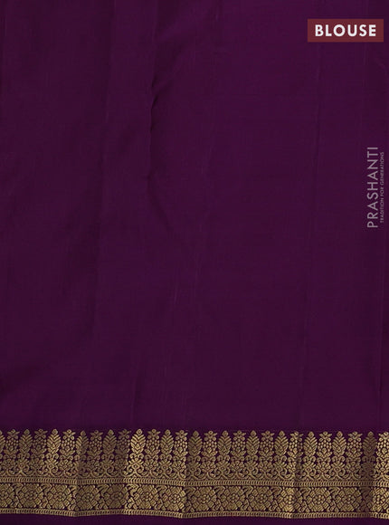 Sandal & Purple Pure Kanchipuram Silk-Butta