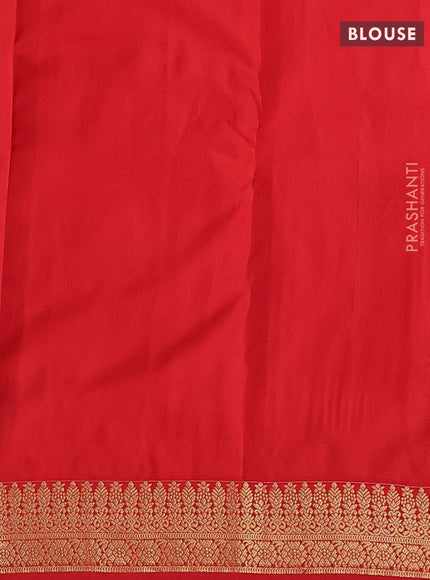 Grey & Red Pure Kanchipuram Silk-Butta