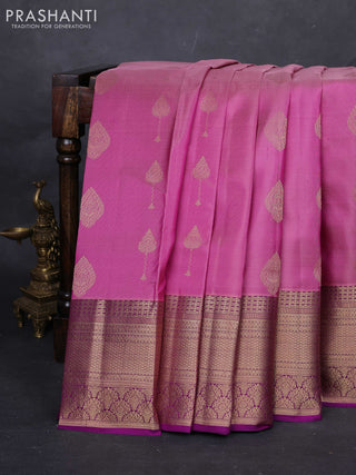 Mauve Pink & Purple Pure Kanchipuram Silk-Butta