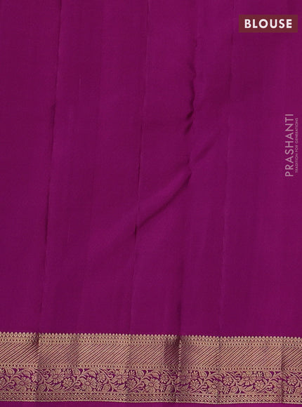 Rust & Purple Pure kanchipuram silk -Butta