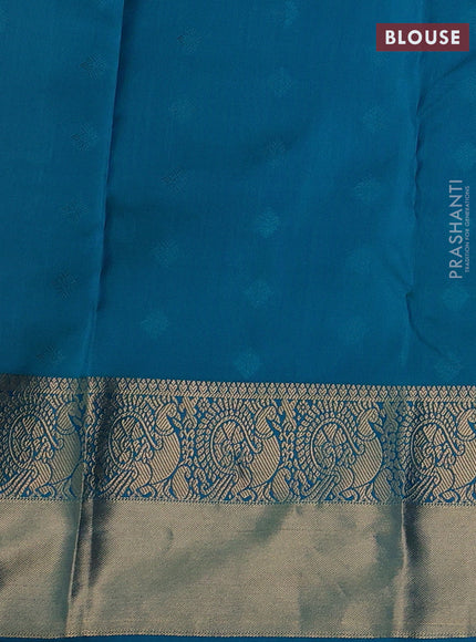 Mauve Pink & Teal Pure kanchipuram silk-Butta