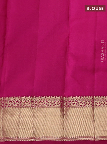 Mustard & Pink Pure Kanchipuram Silk-1000 Butta